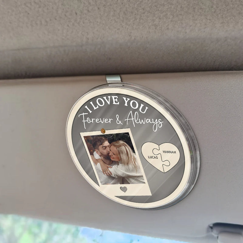 Love, Gift For Wife, Gift For Husband, Gift For Couples, Gift For Girlfriend, Gift For Boyfriend - Custom Photo Drive Safe I Love You Couples - Personalized Custom Shaped Acrylic Car Visor Clip