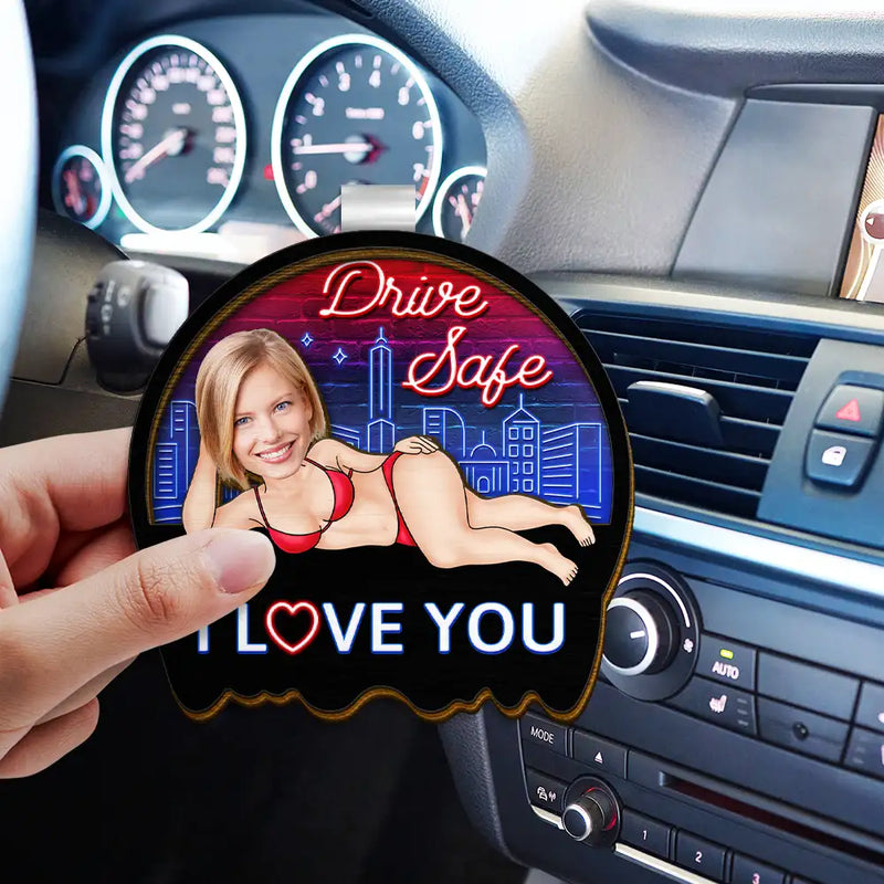 Gift For Couples,Gift For Wife,Gift For Husband,Gift For Boyfriend,Gift For Girlfriend,Funny,Old Couples - Custom Photo Drive Safe My Butt Would Be So Lonely Without You - Personalized Custom Shaped Car Visor Clip