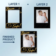 Gift For Mother, Gift For Father, Gift For Grandpa, Gift For Grandma, Custom Photo, Happy - Custom Photo Drive Safe! We Love You - Personalized Custom Shaped Acrylic Car Visor Clip