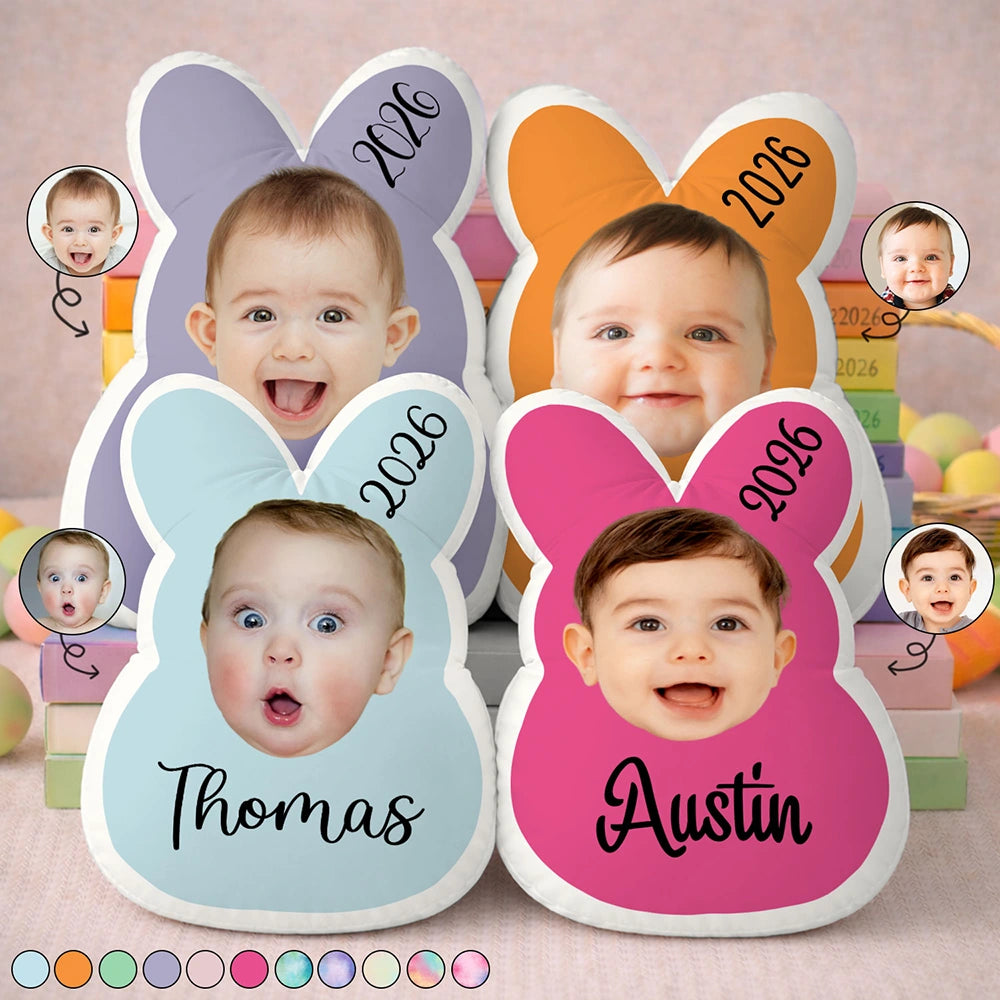 Custom Photo Easter Bunny Peeps - Personalized Custom Shaped Pillow