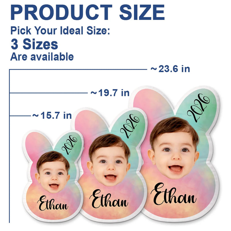 Easter,Happy,Gift For Kids,Parents - Custom Photo Easter Bunny Peeps - Personalized Custom Shaped Pillow