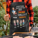 Grilling,Gift For Father - Custom Photo Everything Tastes Better When Daddy Grills It - Personalized Apron