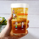Grilling,Gift For Father,Happy - Custom Photo Everything Tastes Better When Daddy Grills It - Personalized Beer Glass