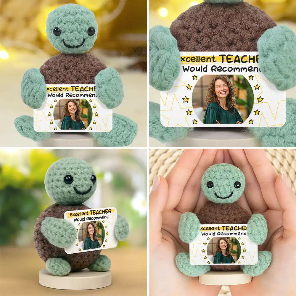 Gift For Mother, Family, Gift For Grandma, Happy - Custom Photo Excellent Mom Grandma Dad Friends Would Recommend - Personalized Doll Crochet With Custom Card
