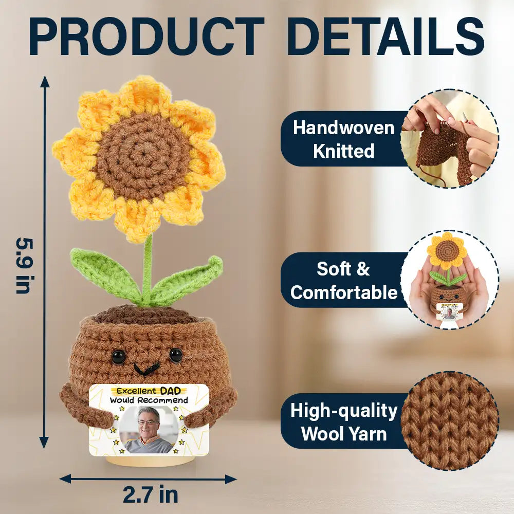 Gift For Mother, Family, Gift For Grandma, Happy - Custom Photo Excellent Mom Grandma Dad Friends Would Recommend - Personalized Doll Crochet With Custom Card