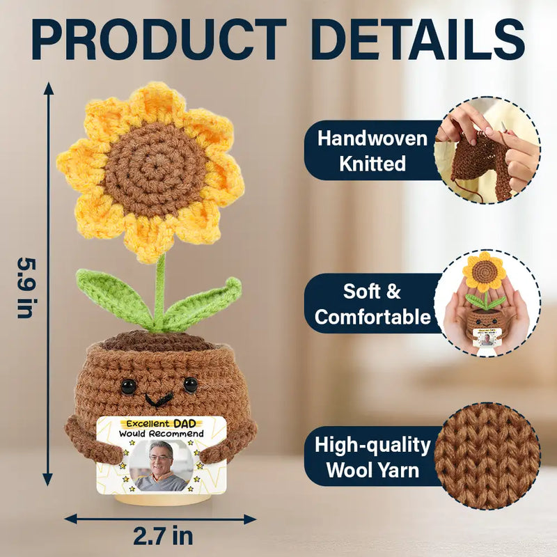 Gift For Mother, Family, Gift For Grandma, Happy - Custom Photo Excellent Mom Grandma Dad Friends Would Recommend - Personalized Doll Crochet With Custom Card