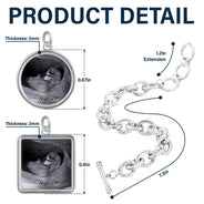 Happy,Gift For Husband,Gift For Wife,Parents,Gift For Mother,Gift For Father,New Dad,Expecting Dad,New baby,Pregnant Mom - Custom Photo Expecting Dad Mom New Parents - Personalized Charm Bracelet