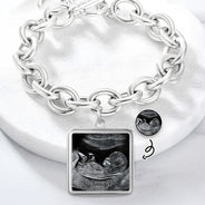 Happy,Gift For Husband,Gift For Wife,Parents,Gift For Mother,Gift For Father,New Dad,Expecting Dad,New baby,Pregnant Mom - Custom Photo Expecting Dad Mom New Parents - Personalized Charm Bracelet