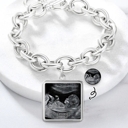 Custom Photo Expecting Dad Mom New Parents - Personalized Charm Bracelet