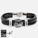 Happy, Gift For Husband, Gift For Wife, Parents, Gift For Mother, Gift For Father, New Dad, Expecting Dad, New baby, Pregnant Mom - Custom Photo Expecting Dad Mom New Parents - Personalized Leather Braided Bracelet