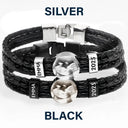 Happy, Gift For Husband, Gift For Wife, Parents, Gift For Mother, Gift For Father, New Dad, Expecting Dad, New baby, Pregnant Mom - Custom Photo Expecting Dad Mom New Parents - Personalized Leather Braided Bracelet