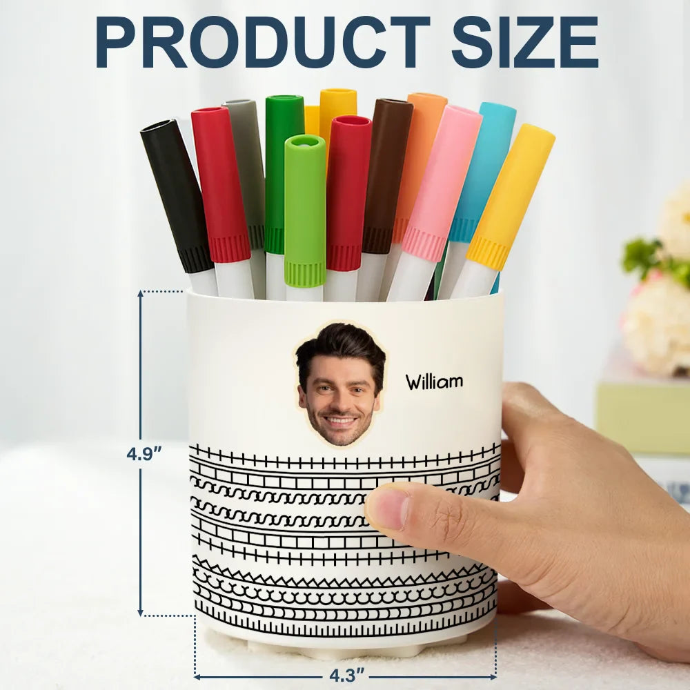Funny,Gift For Yourself - Custom Photo F This Hidden - Personalized Rotating Pen Holder