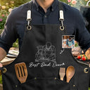 Gift For Husband,Gift For Father,Gift For Grandpa,Grilling,Non-Eng,Photo - Faceless Outline Sketch,Sentimental - Custom Photo Faceless Outline Sketch Best Flipping Dad Ever - Personalized Embroidered Apron