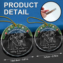 Art Design,Christmas,Married Couple,Romantic,Gift For Couples,Photo - Faceless Outline Sketch - Custom Photo Faceless Outline Sketch First Christmas As Mr. & Mrs. - Personalized Circle Glass Ornament
