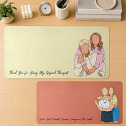 Custom Photo,Art Design,Top Market,Gift For Bestie,Sentimental,Photo - Faceless Portrait - Custom Photo Faceless Portrait Besties Forever - Personalized Leather Desk Mat