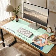 Custom Photo,Art Design,Top Market,Gift For Bestie,Sentimental,Photo - Faceless Portrait - Custom Photo Faceless Portrait Besties Forever - Personalized Leather Desk Mat