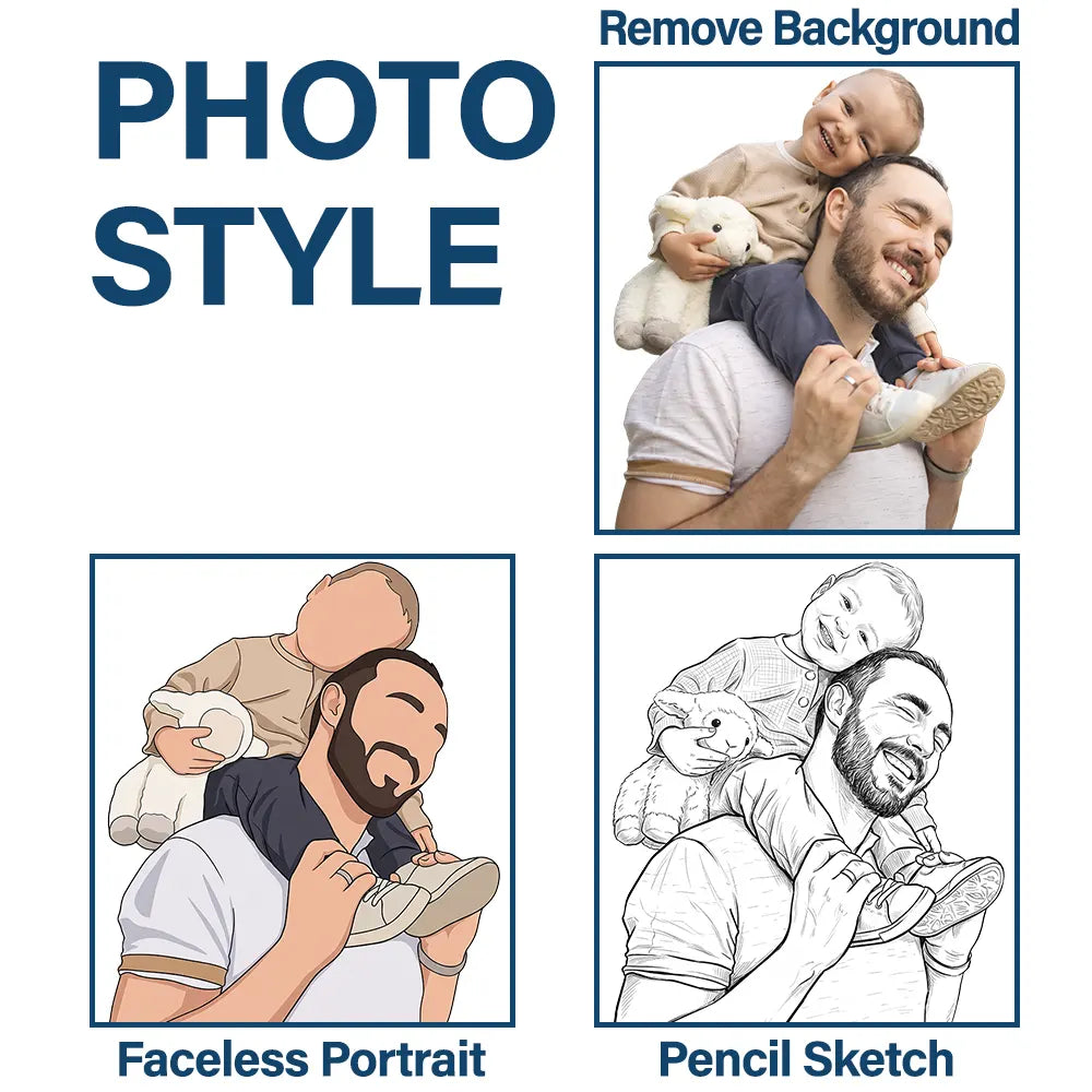 Gift For Grandpa,Gift For Father,New Dad,Non-Eng,Photo - Faceless Portrait ,Adorable - Custom Photo Faceless Portrait New Dad New Mom - Personalized T Shirt
