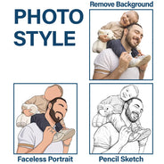 Gift For Grandpa,Gift For Father,New Dad,Non-Eng,Photo - Faceless Portrait ,Adorable - Custom Photo Faceless Portrait New Dad New Mom - Personalized T Shirt