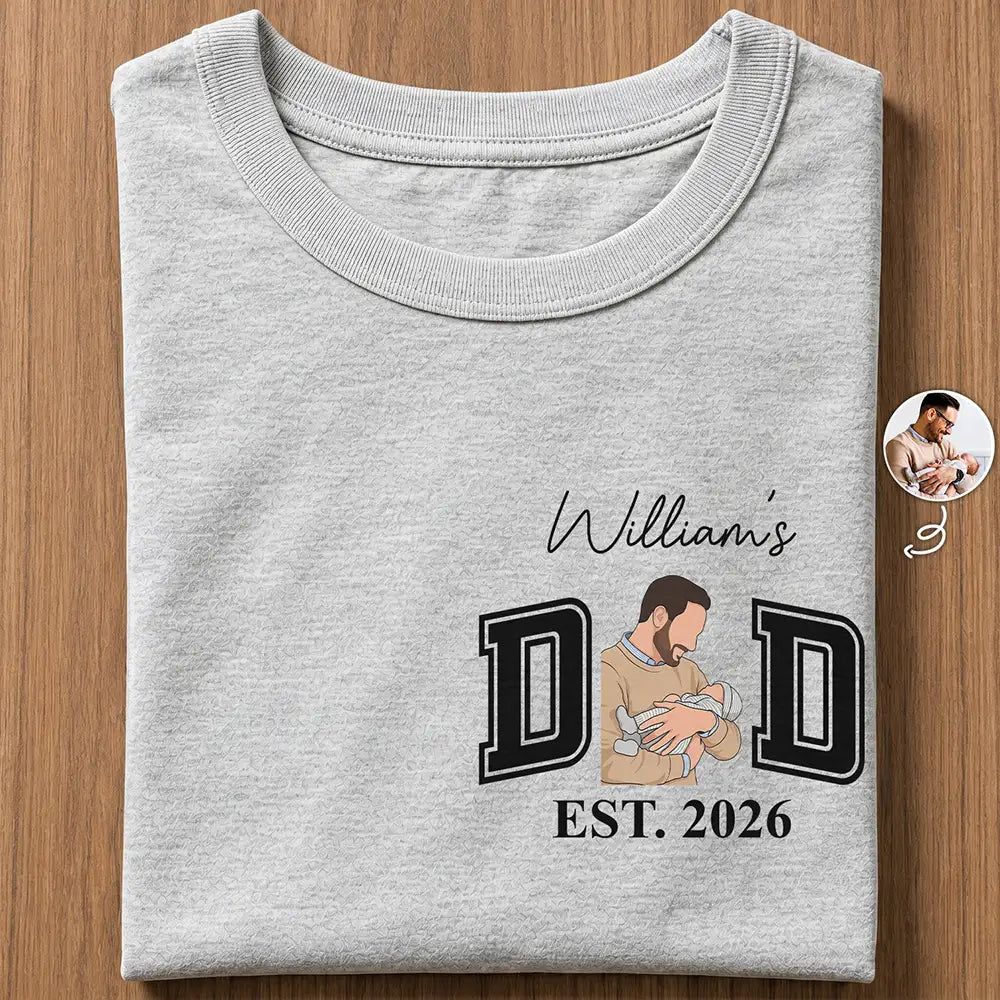 Gift For Grandpa,Gift For Father,New Dad,Non-Eng,Photo - Faceless Portrait ,Adorable - Custom Photo Faceless Portrait New Dad New Mom - Personalized T Shirt