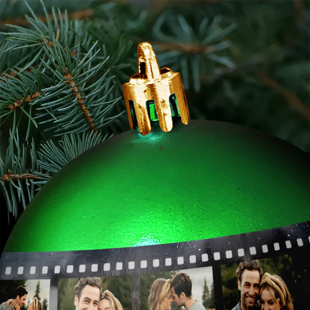 Travel,Family,Christmas,Happy - Custom Photo Family Adventure Trip Film Roll - Personalized Ball Ornament