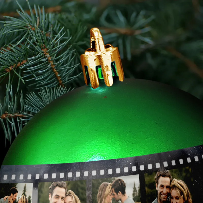 Travel,Family,Christmas,Happy - Custom Photo Family Adventure Trip Film Roll - Personalized Ball Ornament