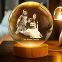 Custom Photo,Happy - Custom Photo Family Couple Friends Pet - Personalized Crystal Globe Lamp