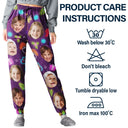 Christmas, Family, Happy - Custom Photo Family Face Neon Style Light It Up - Personalized Pajama Pants