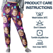 Christmas, Family, Happy - Custom Photo Family Face Neon Style Light It Up - Personalized Pajama Pants