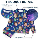 Custom Photo,Christmas,Family,Happy - Custom Photo Family Face Neon Style Light It Up - Personalized Unisex Ugly Sweater