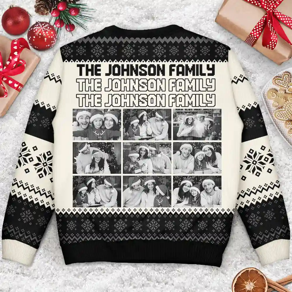 Custom Photo,Christmas,Family,Happy-Custom Photo Family Gathering Festive Vibe - Personalized Unisex Ugly Sweater