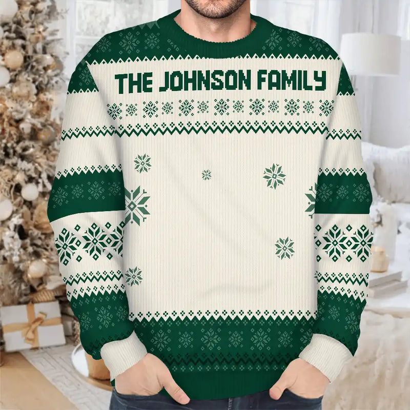 Custom Photo,Christmas,Family,Happy-Custom Photo Family Gathering Festive Vibe - Personalized Unisex Ugly Sweater