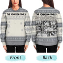 Custom Photo,Christmas,Family,Happy-Custom Photo Family Gathering Festive Vibe - Personalized Unisex Ugly Sweater