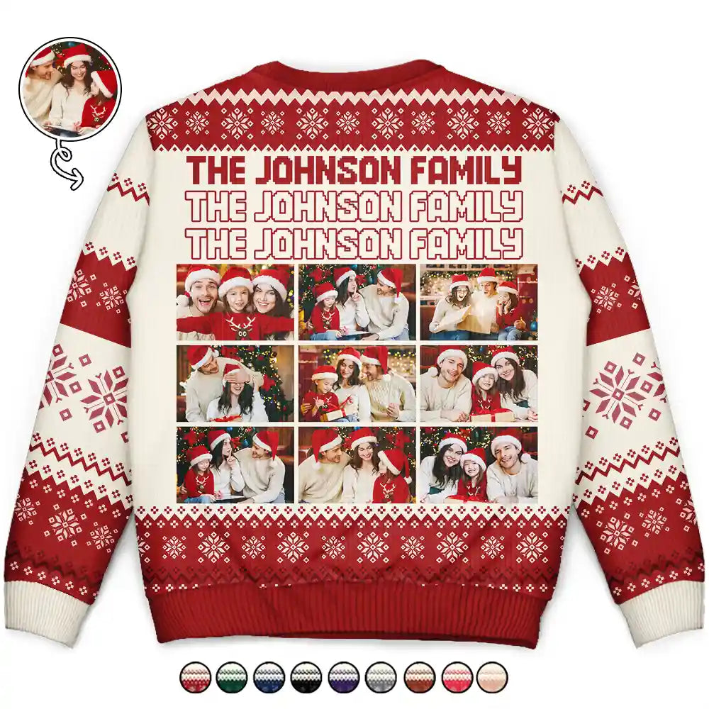 Custom Photo Family Gathering Festive Vibe - Personalized Unisex Ugly Sweater