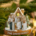 Christmas,Happy,Family - Custom Photo Family Home Sweet Home - Personalized Custom Shaped Wooden Ornament