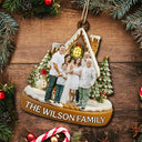 Christmas,Happy,Family - Custom Photo Family Home Sweet Home - Personalized Custom Shaped Wooden Ornament
