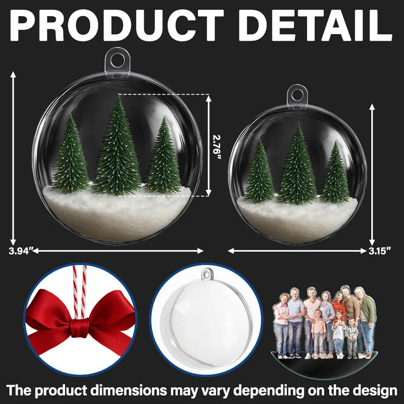 Family,Custom Photo,Happy,Christmas - Custom Photo Family Is The Greatest Gift - Personalized 3D Acrylic Ball Ornament