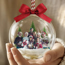 Family,Custom Photo,Happy,Christmas - Custom Photo Family Is The Greatest Gift - Personalized 3D Acrylic Ball Ornament