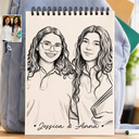 Back To School, Custom Photo, Art Design, Gift For Daughter, Gift For Children, Adorable, Photo - Pencil Sketch - Bold - Custom Photo Family Kids Pets Pencil Sketch - Personalized Sketchbook