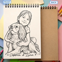 Back To School, Custom Photo, Art Design, Gift For Daughter, Gift For Children, Adorable, Photo - Pencil Sketch - Bold - Custom Photo Family Kids Pets Pencil Sketch - Personalized Sketchbook