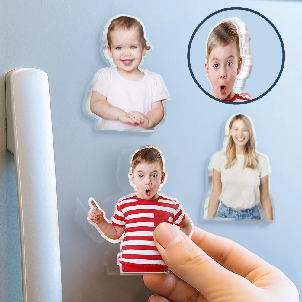 Custom Photo Family Member With Names - Personalized Acrylic Fridge Magnet