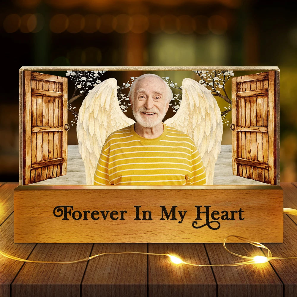 Family,Memorial,Custom Photo,Love - Custom Photo Family Memorial I'm Always With You Open Door - Personalized Rectangle LED Light
