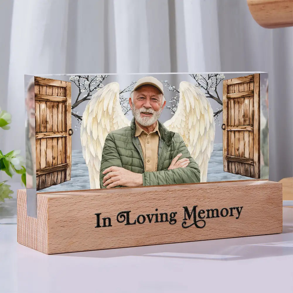 Family,Memorial,Custom Photo,Love - Custom Photo Family Memorial I'm Always With You Open Door - Personalized Rectangle LED Light