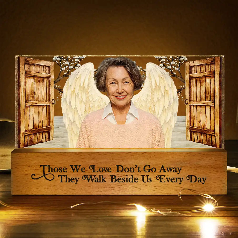 Family,Memorial,Custom Photo,Love - Custom Photo Family Memorial I'm Always With You Open Door - Personalized Rectangle LED Light