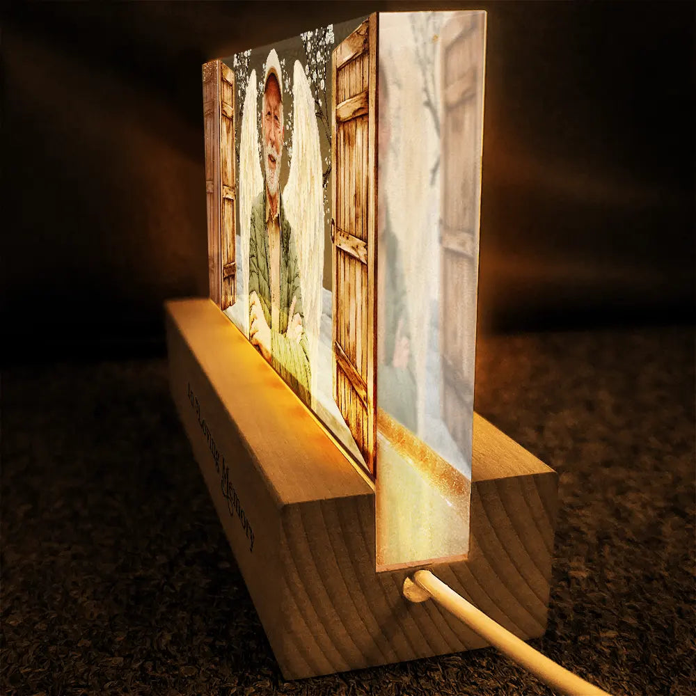 Family,Memorial,Custom Photo,Love - Custom Photo Family Memorial I'm Always With You Open Door - Personalized Rectangle LED Light
