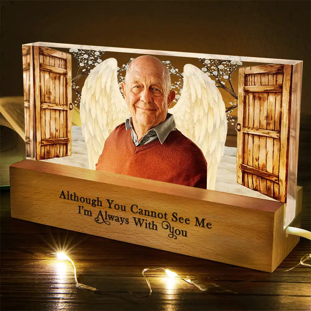 Family,Memorial,Custom Photo,Love - Custom Photo Family Memorial I'm Always With You Open Door - Personalized Rectangle LED Light
