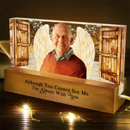 Family,Memorial,Custom Photo,Love - Custom Photo Family Memorial I'm Always With You Open Door - Personalized Rectangle LED Light