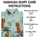 Custom Photo,Pet Lovers,Pet Mom,Pet Dad,Dog Lovers,Dog Mom,Dog Dad,Family,Happy,Summer,Beach - Custom Photo Family Pet Face Palm Tree Pattern - Personalized Hawaiian Shirt