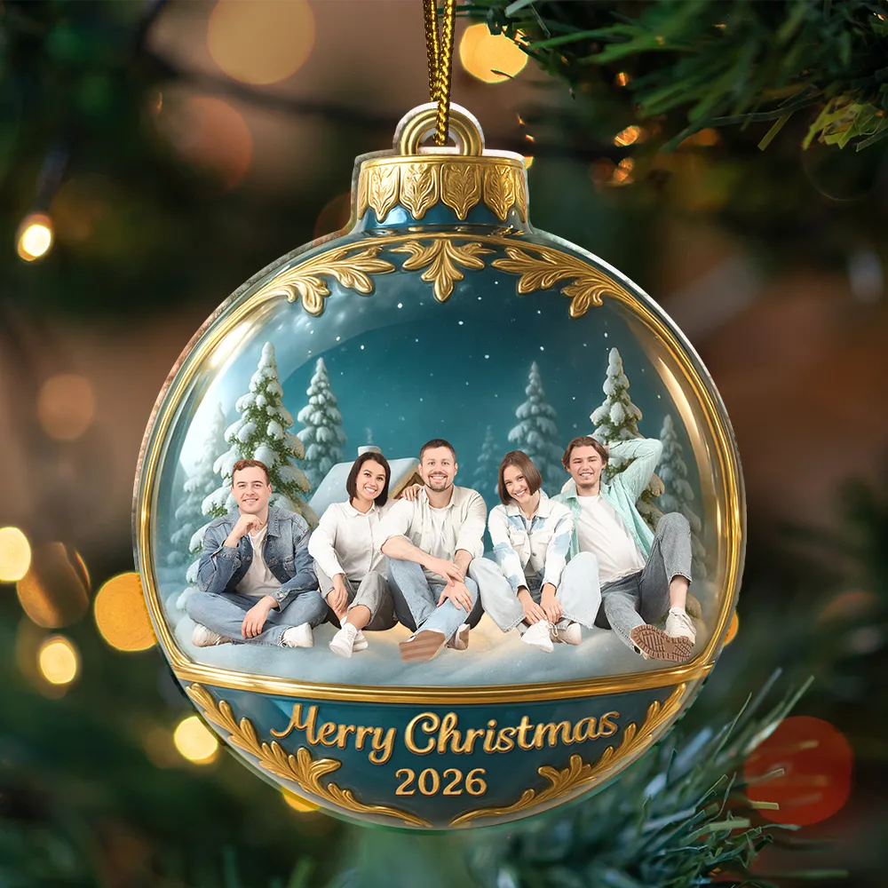 Family,Pet Lovers,Pet Mom,Pet Dad,Pet Couple,Dog Lovers,Dog Couple,Dog Mom,Dog Dad,Cat Lovers,Cat Mom,Cat Dad,Cat Couple,Happy,Gift For Grandpa,Gift For Grandma,Gift For Grandkids,Top Market,Christmas - Custom Photo Family Together - Personalized Custom Shaped Acrylic Ornament