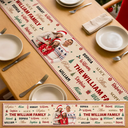 Sentimental,Christmas,Custom Photo,Family,Remove BG Photo - Custom Photo Family & Name Pattern Christmas Theme - Personalized Table Runner