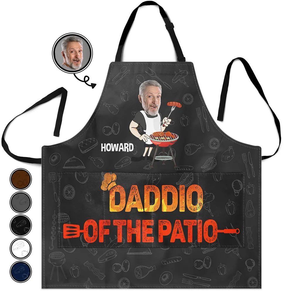 Gift For Father,Grilling - Custom Photo Father Papa Daddio Of The Patio - Personalized Apron